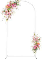 6.6FT Arch Backdrop Stand White Metal Wedding Arch Backdrop Stand
