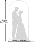 6.6FT Arch Backdrop Stand White Metal Wedding Arch Backdrop Stand, alternate view 3