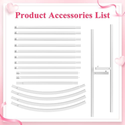 6.6FT Arch Backdrop Stand White Metal Wedding Arch Backdrop Stand, alternate view 5