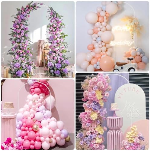 6.6FT Arch Backdrop Stand White Metal Wedding Arch Backdrop Stand, alternate view 6