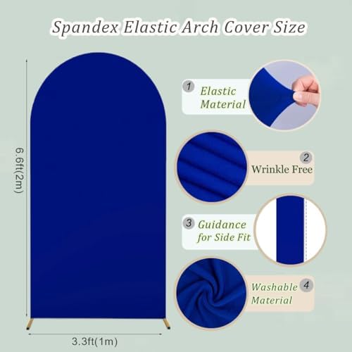6.6FT Arch Cover 2-Sided Spandex Fitted Arch Backdrop Cover Round Top Chiara Stand Covers for Baby Shower, alternate view 2
