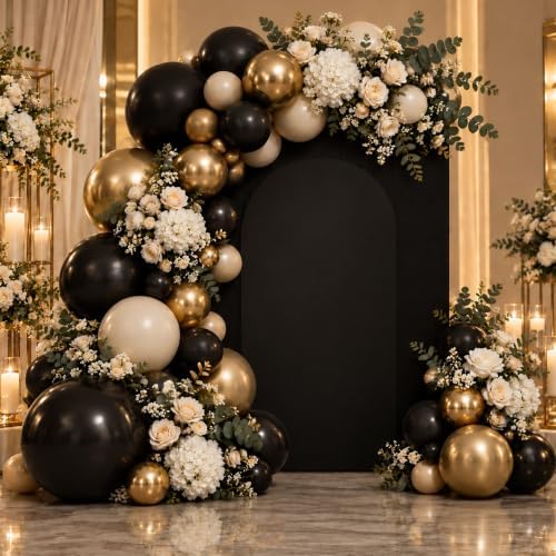6.6FT Arch Covers, Black Arch Backdrop Cover, Cover Only in 6.6FT in Black, alternate view 3