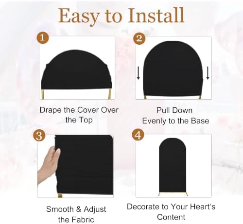 6.6FT Arch Covers, Black Arch Backdrop Cover, Cover Only in 6.6FT in Black, alternate view 5