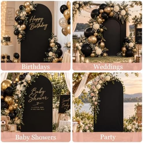 6.6FT Arch Covers, Black Arch Backdrop Cover, Cover Only in 6.6FT in Black, alternate view 6