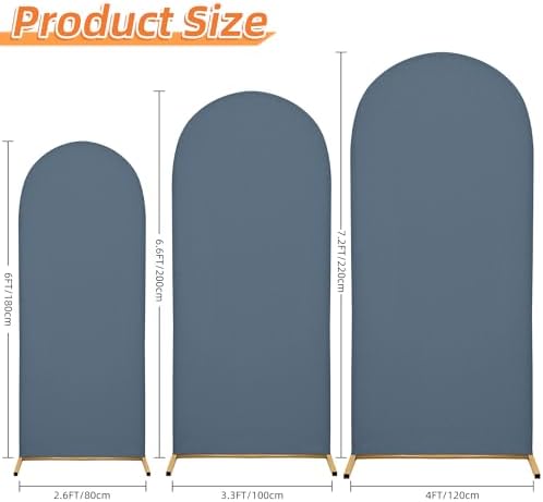 6.6FT Arch Covers, Dusty Blue Arch Backdrop Cover, Cover Only in 6.6FT in Dusty Blue, alternate view 2