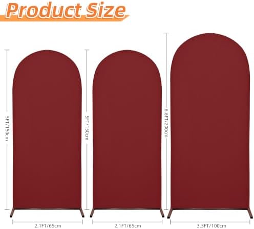 6.6FT Arch Covers, Red Arch Backdrop Cover, Cover Only in 6.6FT in Red, alternate view 2