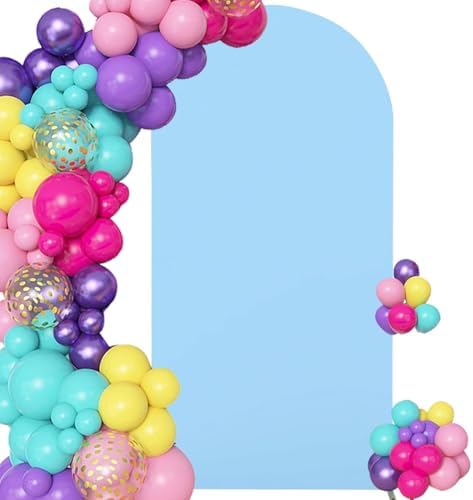 6.6FT Baby Blue Spandex Arch Backdrop Cover(No Stand) in 6.6FT in Baby Blue