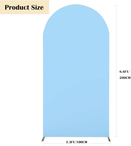 6.6FT Baby Blue Spandex Arch Backdrop Cover(No Stand) in 6.6FT in Baby Blue, alternate view 3