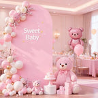 6.6FT Baby Pink Arch Cover, Spandex Fitted Wedding Arch Stand Covers Round Top Chiara Backdrop Cover for, alternate view 4