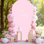 6.6FT Baby Pink Arch Cover, Spandex Fitted Wedding Arch Stand Covers Round Top Chiara Backdrop Cover for, alternate view 6