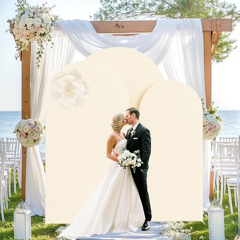 6.6FT Beige Arch Backdrop Cover (No Stand) in 6.6FT in Beige, alternate view 2