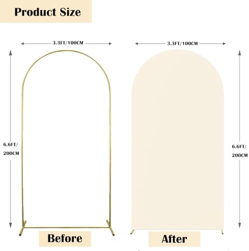 6.6FT Beige Arch Backdrop Cover (No Stand) in 6.6FT in Beige, alternate view 3