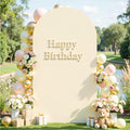 6.6FT Beige Arch Backdrop Cover - Stretchy Spandex Fabric Fitted Round Top Chiara Backdrop Arch Covers for
