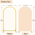 6.6FT Beige Wedding Arch Backdrop Cover, Stretchy Fabric in 3.3x6.6ft in Beige, alternate view 5
