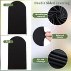 6.6FT Black Arch Backdrop Cover - Polyester Fitted Wedding Arch Stand Covers Round Top Chiara Arch Backdrop, alternate view 4