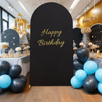 6.6FT Black Arch Backdrop Cover, Spandex Fitted Wedding Arch Stand Covers Round Top Chiara Stretchy Arch, alternate view 3