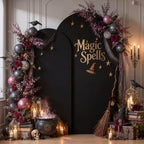 6.6FT Black Arch Backdrop Cover, Spandex Fitted Wedding Arch Stand Covers Round Top Chiara Stretchy Arch, alternate view 4