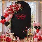 6.6FT Black Arch Backdrop Cover, Spandex Fitted Wedding Arch Stand Covers Round Top Chiara Stretchy Arch, alternate view 5