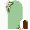 6.6FT Brown Green Arch Backdrop Cover - Stretchy Spandex Fabric Fitted Round Top Chiara Backdrop Arch Covers for