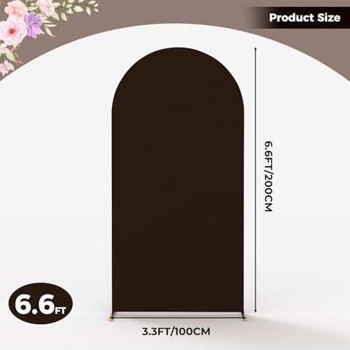 6.6Ft Brown Wedding Arch Backdrop Cover for Party Ceremony Deco in 6.6 FT in Brown, alternate view 5