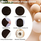 6.6Ft Brown Wedding Arch Backdrop Cover for Party Ceremony Deco in 6.6 FT in Brown, alternate view 6