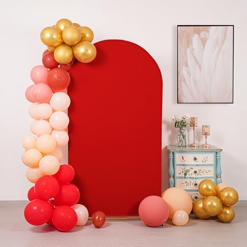 6.6FT Christmas Wedding Arch Cover, Red Arch Backdrop Cover Stretchy Spandex Backdrop Stand Covers for Birthday, alternate
