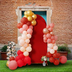 6.6FT Christmas Wedding Arch Cover, Red Arch Backdrop Cover Stretchy Spandex Backdrop Stand Covers for Birthday, alternate