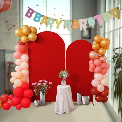 6.6FT Christmas Wedding Arch Cover, Red Arch Backdrop Cover Stretchy Spandex Backdrop Stand Covers for Birthday, alternate