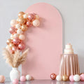 6.6FT Dusty Rose Arch Cover - Polyester Fitted Wedding Arch Stand Covers Round Top Chiara Arch Backdrop Cover