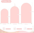 6.6FT Dusty Rose Arch Cover - Polyester Fitted Wedding Arch Stand Covers Round Top Chiara Arch Backdrop Cover, alternate view