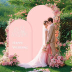 6.6FT Dusty Rose Arch Cover - Polyester Fitted Wedding Arch Stand Covers Round Top Chiara Arch Backdrop Cover, alternate view