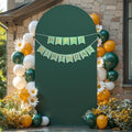 6.6FT Hunter Green Arch Backdrop Cover, Spandex Fitted Wedding Arch Stand Covers 2-Sided Round Top Chiara Arch