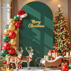 6.6FT Hunter Green Arch Backdrop Cover, Spandex Fitted Wedding Arch Stand Covers 2-Sided Round Top Chiara Arch, alternate