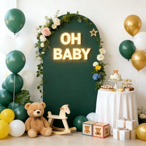6.6FT Hunter Green Arch Backdrop Cover, Spandex Fitted Wedding Arch Stand Covers 2-Sided Round Top Chiara Arch, alternate