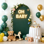 6.6FT Hunter Green Arch Backdrop Cover, Spandex Fitted Wedding Arch Stand Covers 2-Sided Round Top Chiara Arch, alternate