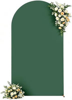 6.6FT Hunter Green Arch Backdrop Cover - Stretchy Spandex Fabric Fitted Round Top Chiara Backdrop Arch Covers