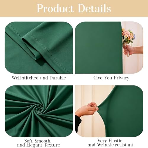 6.6FT Hunter Green Arch Backdrop Cover - Stretchy Spandex Fabric Fitted Round Top Chiara Backdrop Arch Covers, alternate view