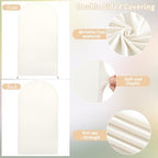 6.6FT Ivory Arch Backdrop Cover - Polyester Fitted Wedding Arch Stand Covers Round Top Chiara Arch Backdrop, alternate view 4