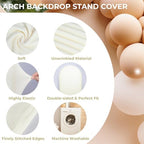 6.6Ft Ivory Wedding Arch Backdrop Cover for Party Ceremony Deco in 6.6 FT in Ivory, alternate view 3