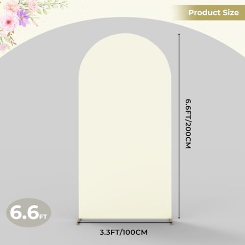 6.6Ft Ivory Wedding Arch Backdrop Cover for Party Ceremony Deco in 6.6 FT in Ivory, alternate view 4