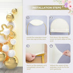 6.6Ft Ivory Wedding Arch Backdrop Cover for Party Ceremony Deco in 6.6 FT in Ivory, alternate view 6