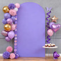 6.6FT Lavender Arch Backdrop Cover - Polyester Fitted Wedding Arch Stand Covers Round Top Chiara Arch Backdrop