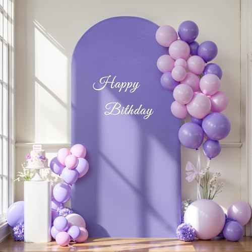 6.6FT Lavender Arch Backdrop Cover - Polyester Fitted Wedding Arch Stand Covers Round Top Chiara Arch Backdrop, alternate