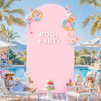 6.6FT Light Pink Arch Backdrop Cover - Stretchy Spandex Fabric Fitted Round Top Chiara Backdrop Arch Covers for, alternate
