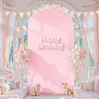 6.6FT Light Pink Arch Backdrop Cover - Stretchy Spandex Fabric Fitted Round Top Chiara Backdrop Arch Covers for, alternate