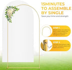 6.6FT Metal Arch Backdrop Stand and Cover Set, Gold Wedding Arch Backdrop Stand with Cover, Balloon Arch Frame, alternate
