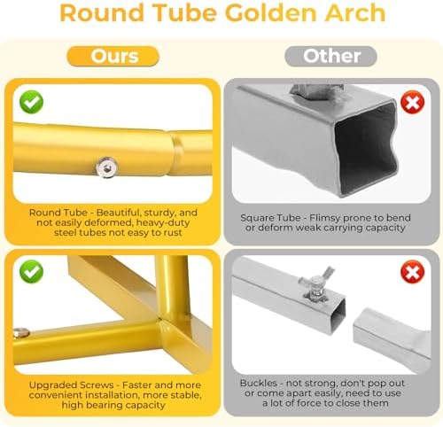 6.6FT Metal Arch Backdrop Stand and Cover Set, Gold Wedding Arch Backdrop Stand with Cover, Balloon Arch Frame, alternate