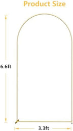 6.6FT Metal Arch Backdrop Stand Gold Balloon Arch Frame for Wedding Party, alternate view 3