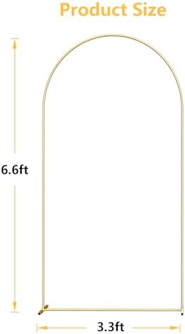 6.6FT Metal Arch Backdrop Stand Gold Balloon Arch Frame for Wedding Party, alternate view 3