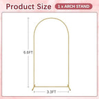 6.6FT Metal Arch Backdrop Stand, Gold Balloon Arch Stand, alternate view 2